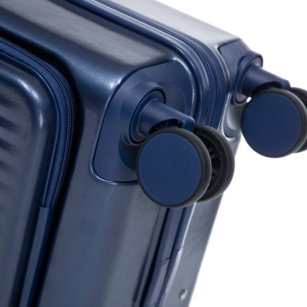 Alt View 3. Ropilly - Ropilly 2 Piece Luggage Set Navy Blue Hard Shell Suitcase with Front Opening Carry On - Navy.