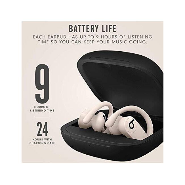 BATTERY LIFE

EACH EARBUD HAS UP TO 9 HOURS OF LISTENING TIME SO YOU CAN KEEP YOUR MUSIC GOING.

9 HOURS OF LISTENING TIME

24 HOURS WITH CHARGING CASE