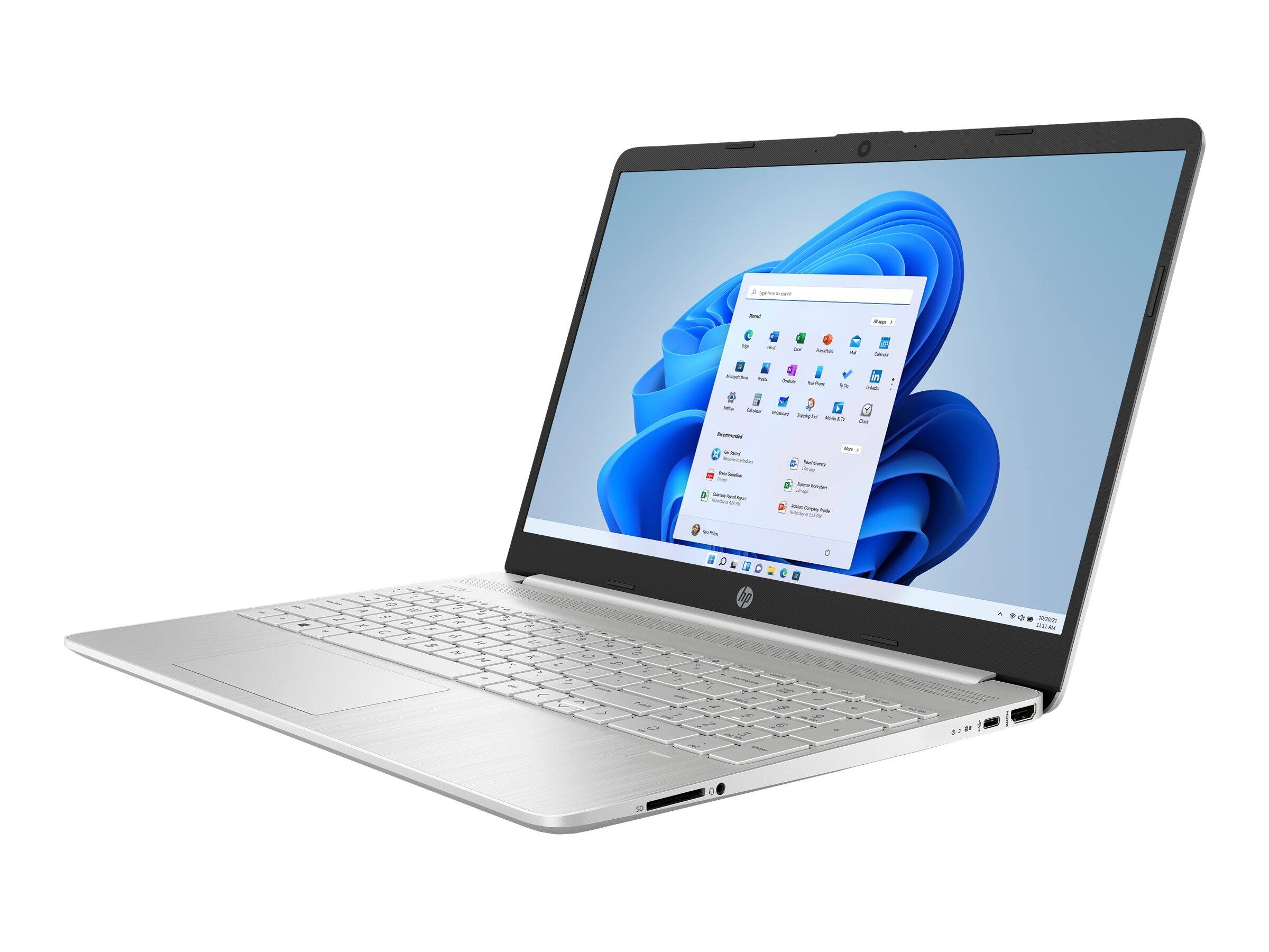 Alt View 1. HP - 15-dy2005tg 15.6" Touch Intel Pentium Gold 7505 2.0 GHz up to 3.5 GHz 8GB DDR4 256GB SSD Win 11 Home in S mode Laptop - Silver.