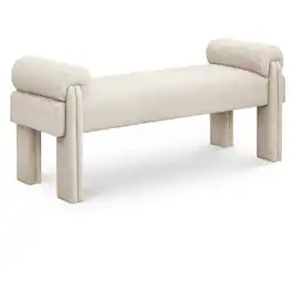 Meridian Furniture - Stefano Polyester Fabric Bench - Beige