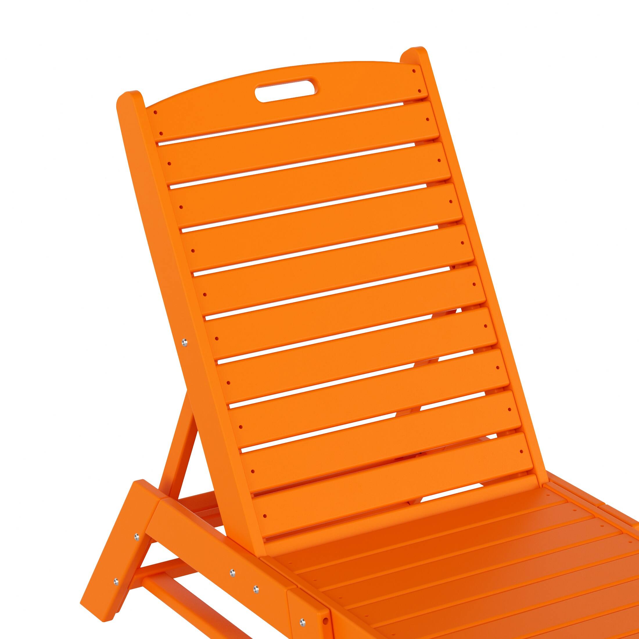 Alt View 6. WestinTrends - WestinTrends Malibu Poly Reclining Outdoor Patio Chaise Lounge Chair Adjustable - Orange.