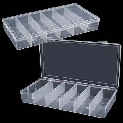 Front. RTMB - Accessories are all stored in a clear, visible plastic storage box (2 Pack).