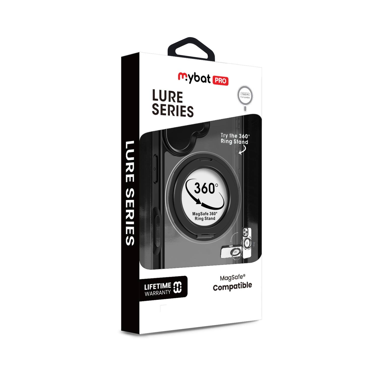 mybat PRO  
LURE SERIES  

Try the 360° Ring Stand  

360°  
MagSafe 360° Ring Stand  

MagSafe® Compatible  

LIFETIME WARRANTY