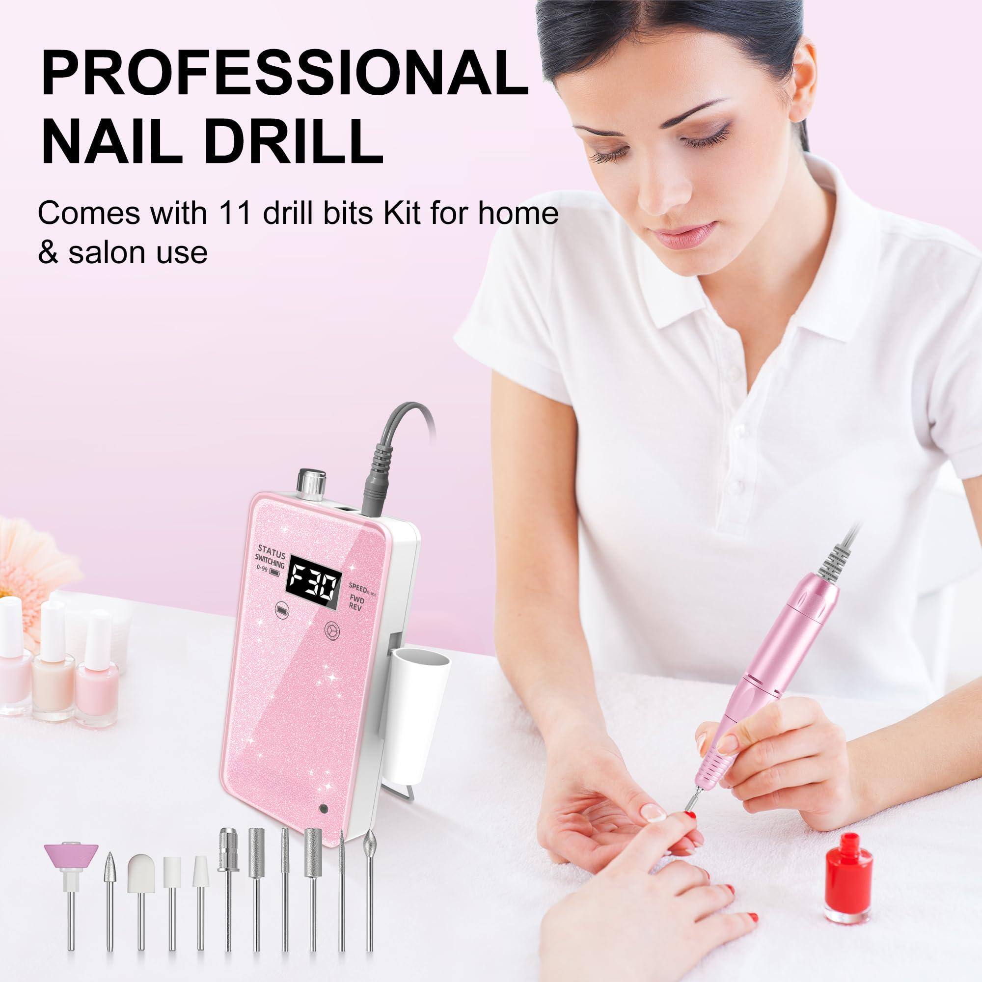 PROFESSIONAL NAIL DRILL  
Comes with 11 drill bits Kit for home & salon use