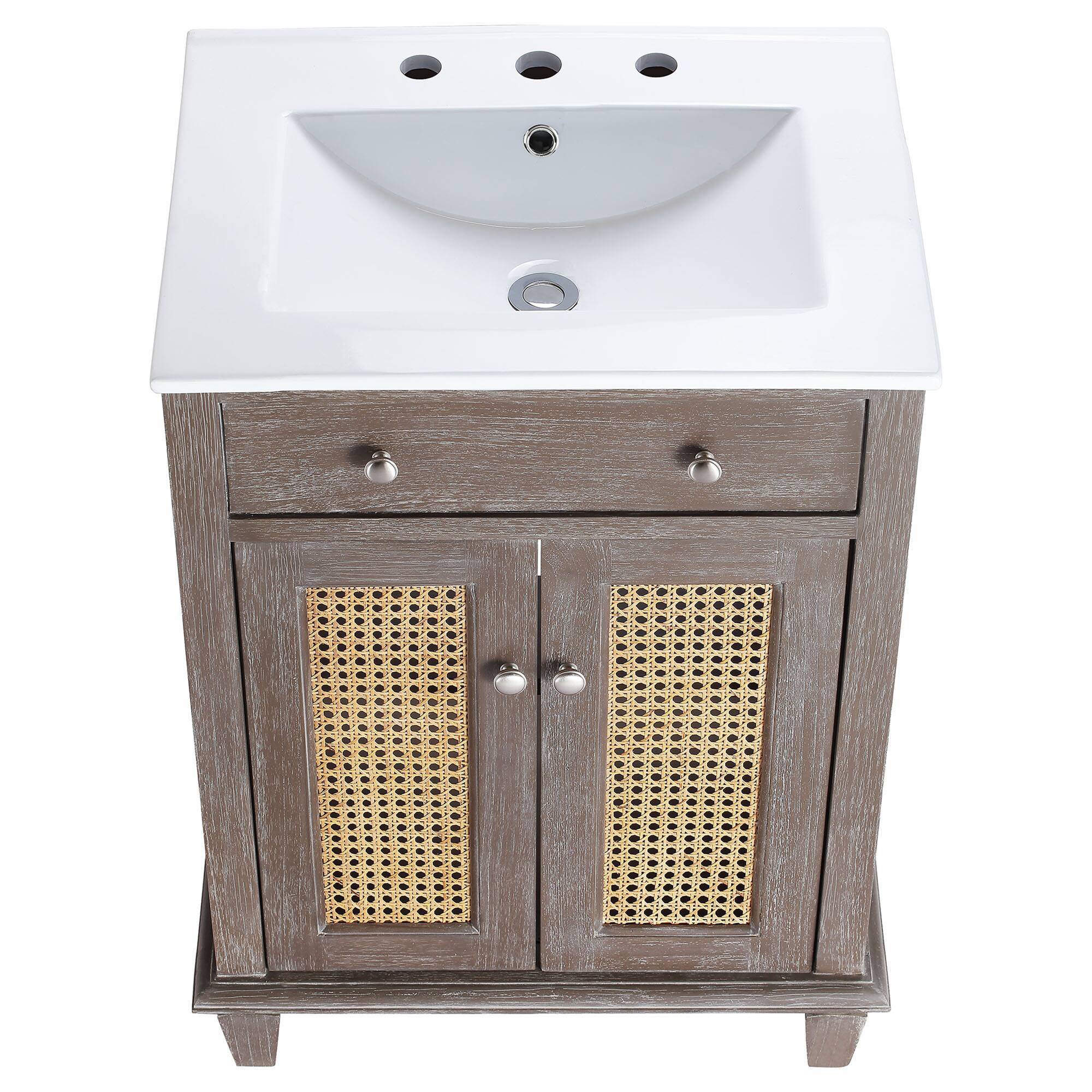 Alt View 4. Modway - Lilo Bathroom Vanity Basin Included - Gray White.