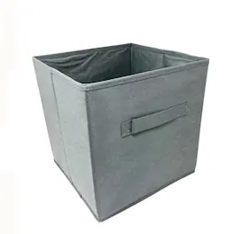Kitcheniva - Fabric Storage Cube Bins Organizer Basket Containers Fabric Handle Large 13" 6 Pack Dark Gray