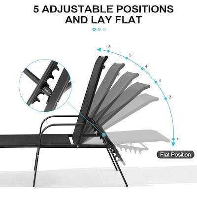 5 Adjustable Positions and Lay Flat

6 5 4 3 2 1

Flat Position