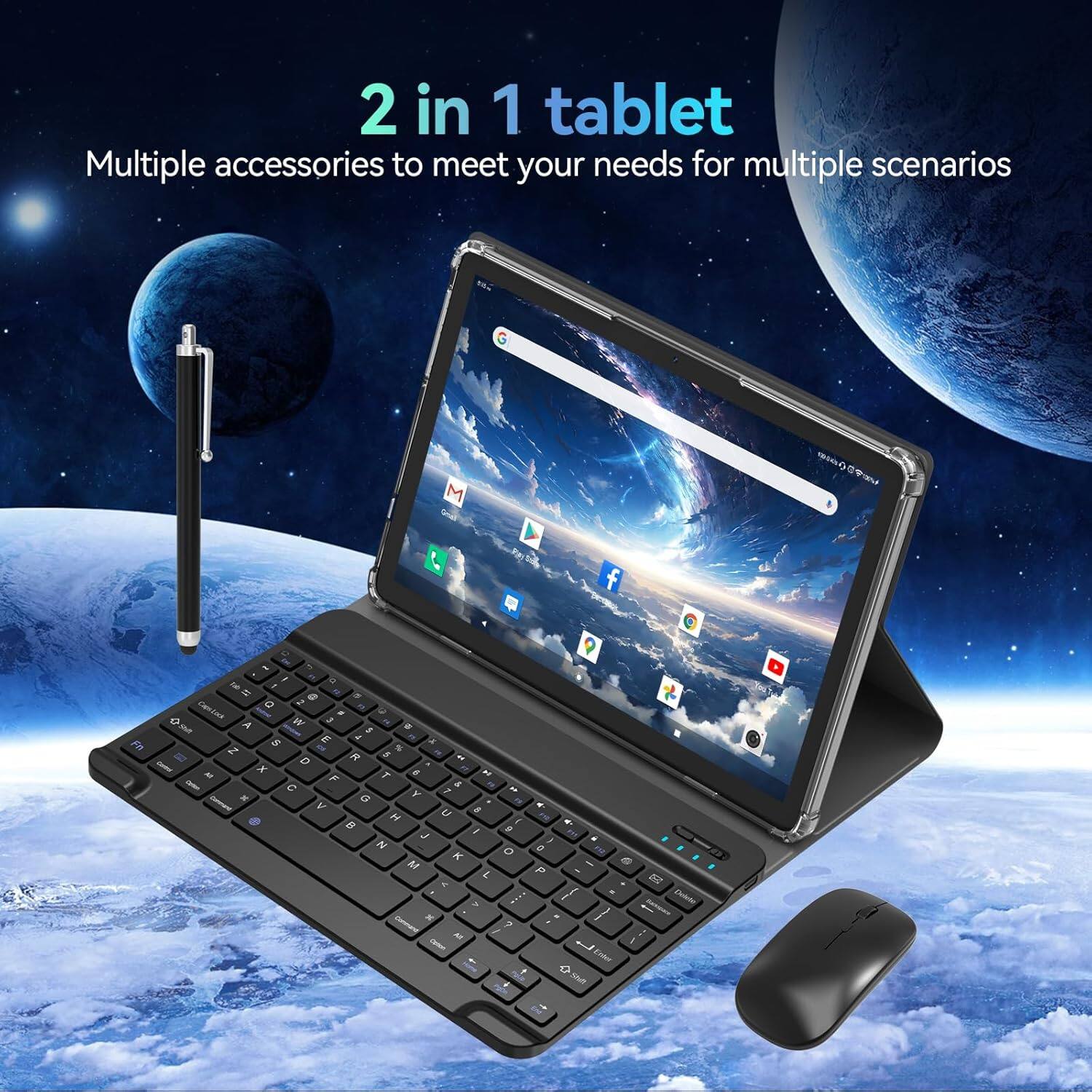 MEIZE 2026 Latest 11 Inch Android 14 Tablet, 128GB ROM+16(8+8)GB
