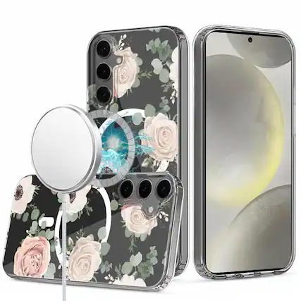 Front. Kitcheniva - Unique Design Cover Plus Tempered Glass For Samsung S25/S24 Case Magnetic Circle A - Multicolor.