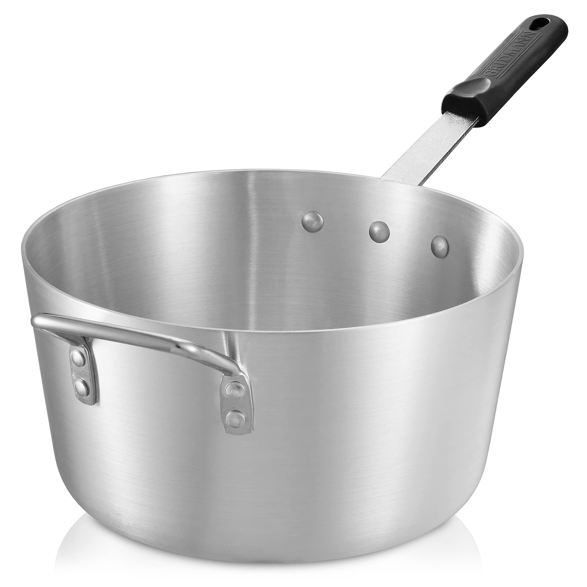 GRIDMANN - 7-QT Aluminum Sauce Pan and Silicone Handle - NSF Pro Cookware - Silver