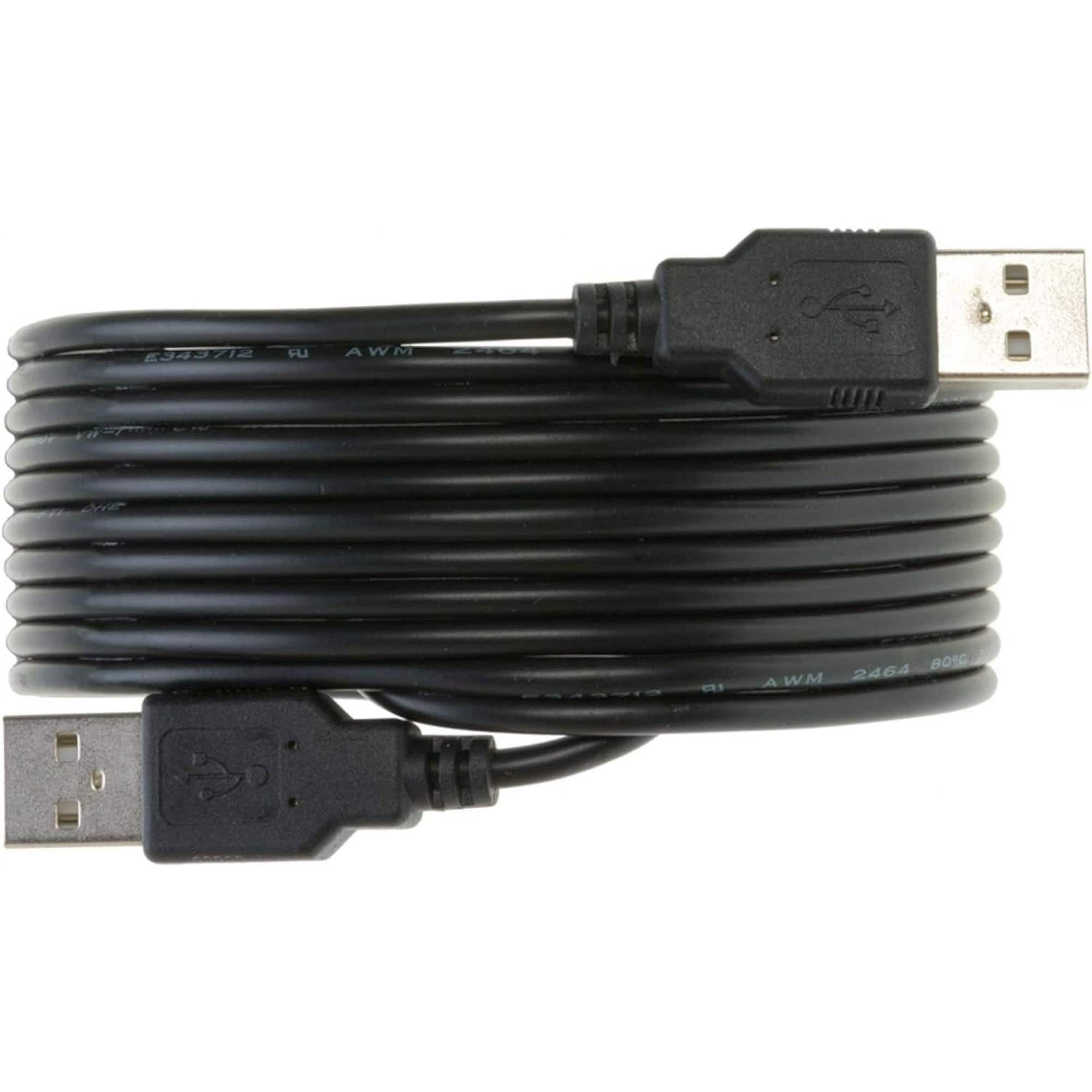 Cables Direct Online - USB 2.0 A-Male to A-Male Cable – 10ft, High-Speed Data Transfer/Charging Cord - Black