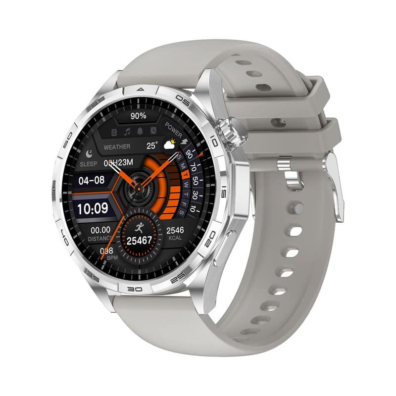 SKRAN - Smart Watch with 1.5" Touchscreen, Bluetooth Calling,Heart Rate and Blood Oxygen Monitoring,Sedentary Reminder -Silicone - Gray - (2026)