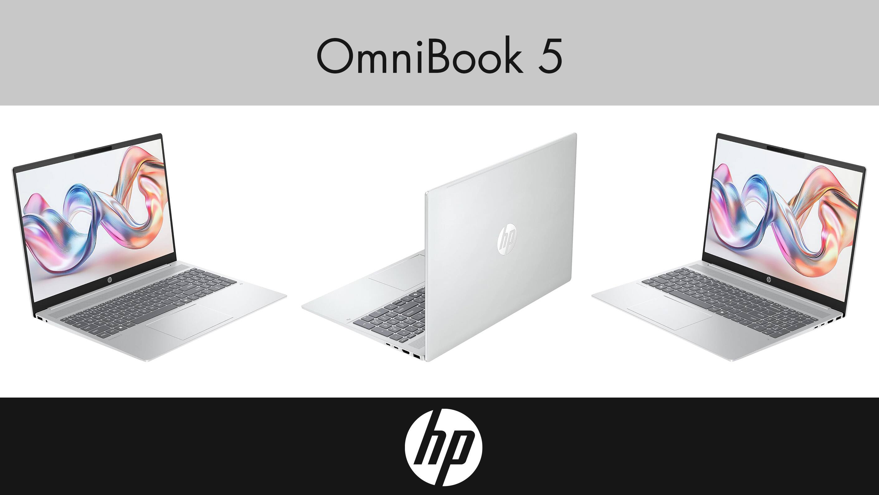 Alt View 1. HP - HP OmniBook 5 Laptop 16.0 WUXGA (AMD Ryzen AI 7 350, 32GB LPDDR5X, 1TB SSD, Win 11 Home) w/USB Hub - Glacier Silver.