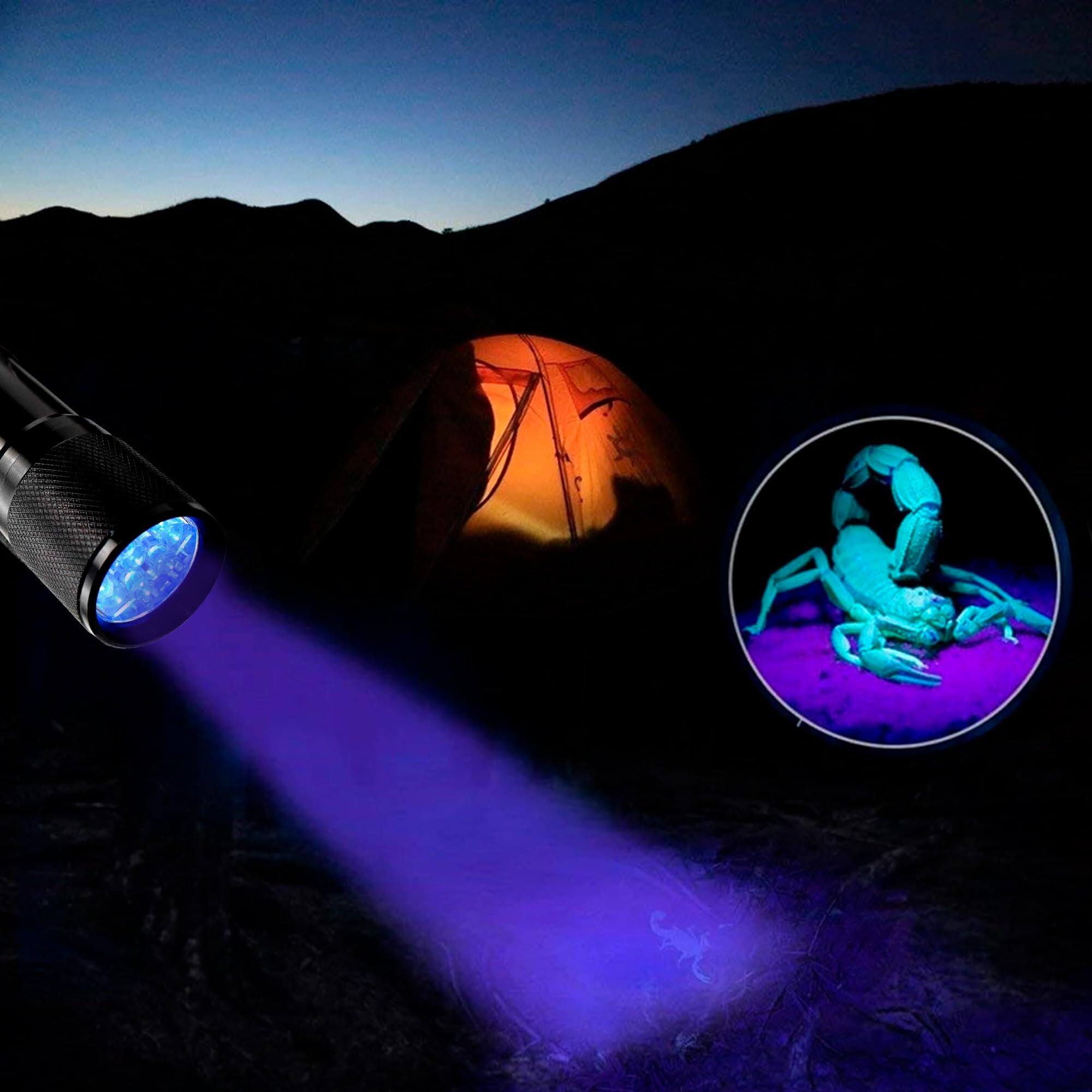 Alt View 1. HQRP - 365 nm UV Blacklight Flashlight - 9 LED Mineral Gem Fluorescence.