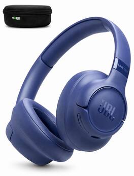JBL - Tune 730BT Wireless Over-Ear Headphones with Case - Blue