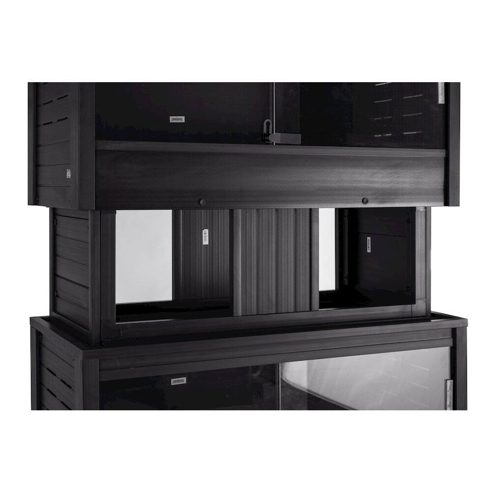 Back. New Age Pet - ECOFLEX Mojave Stacker, Medium - Black - Black.