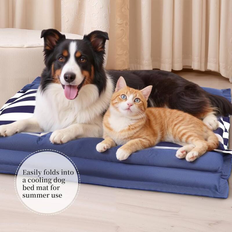 Easily folds into a cooling dog bed mat for summer use