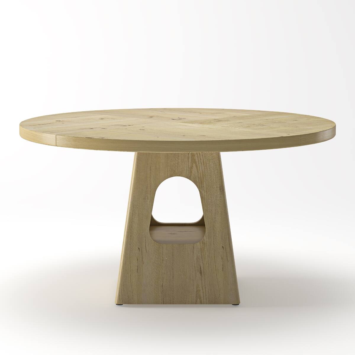 Alt View 7. Loheer - Loheer 47-Inch Round Dining Table with Natural MDF Top and Storage Shelf - Natural.