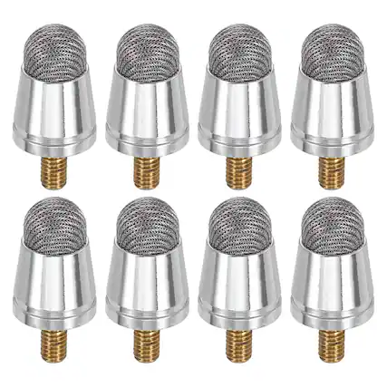 Front. Unique Bargains - 8pcs 8mm Fiber Tips with External Thread for Capacitive Stylus Pen Replacement - Gray.