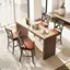 Alt View 4. Costway - 4 PCS 24" Counter Height Stools Bar Stools with Faux Leather Upholstered Seat - Gray+Brown.