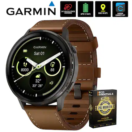 GARMIN 24/7 Health & Fitness Monitoring
Up to 12 Days
Built-in GPS
GARMIN Connect App
GARMIN
Sat 01
8000 88 32 33 28
DECO ESSENTIALS
CPS Premium
26 Month
Premium Protection Plan