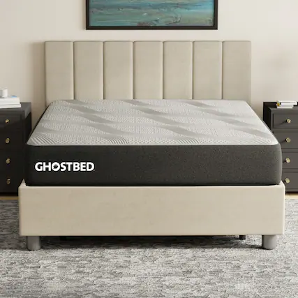 Front. GhostBed - GhostBed Essential 11 inch Memory Foam Mattress - King - Grey.