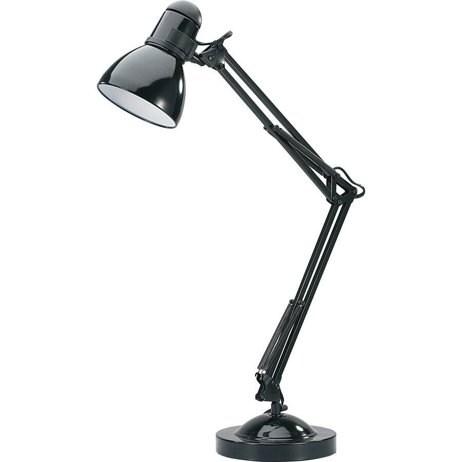 Angle. Lorell - Lorell Architect LED Desk Lamp with Clamp  10 W LED Bulb  Desk Mountable  Black  for Desk Table.