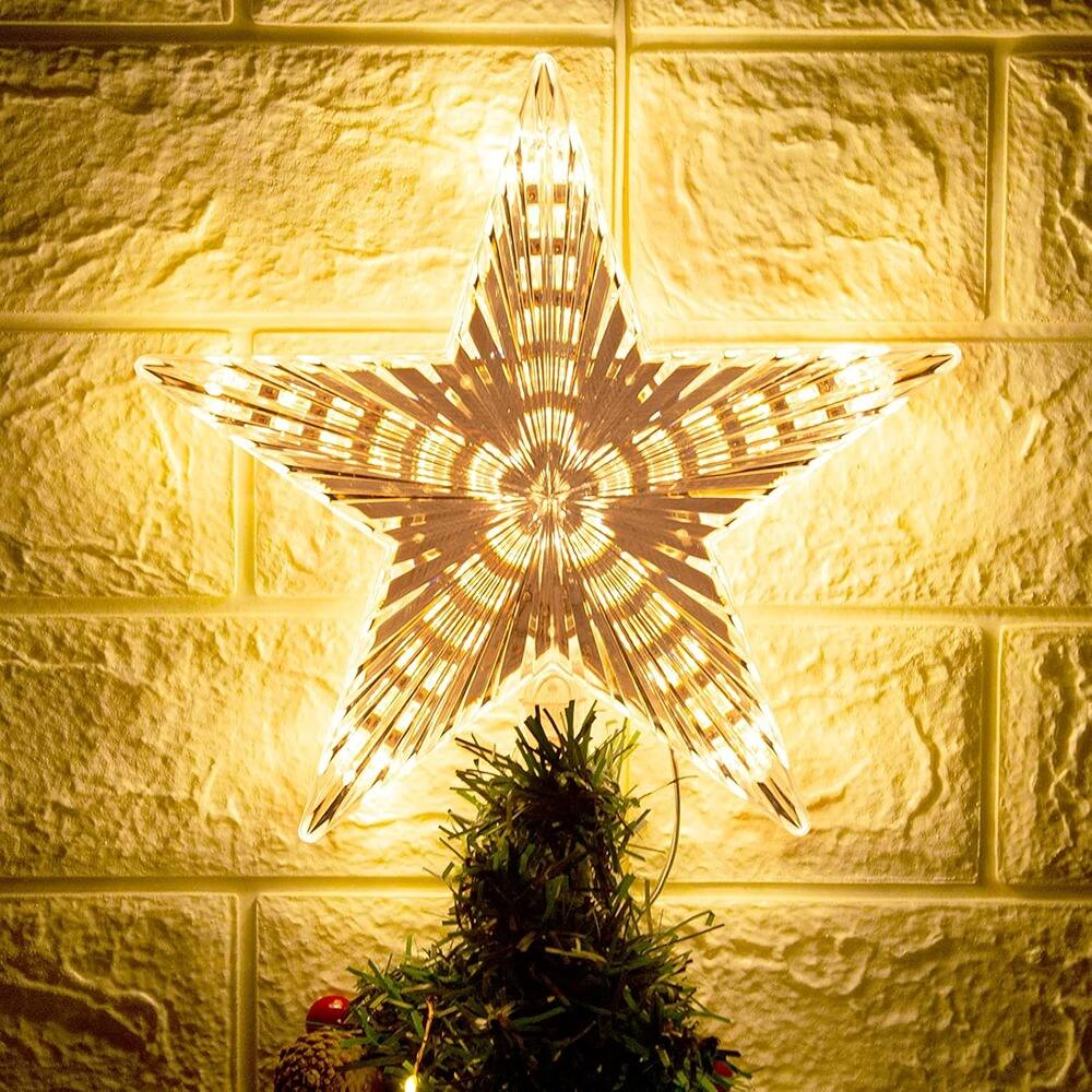 Alt View 1. PARKER SLATER - 8.7" Star Tree Topper – Warm White Light, Fits Most Christmas Trees - Warm Light.