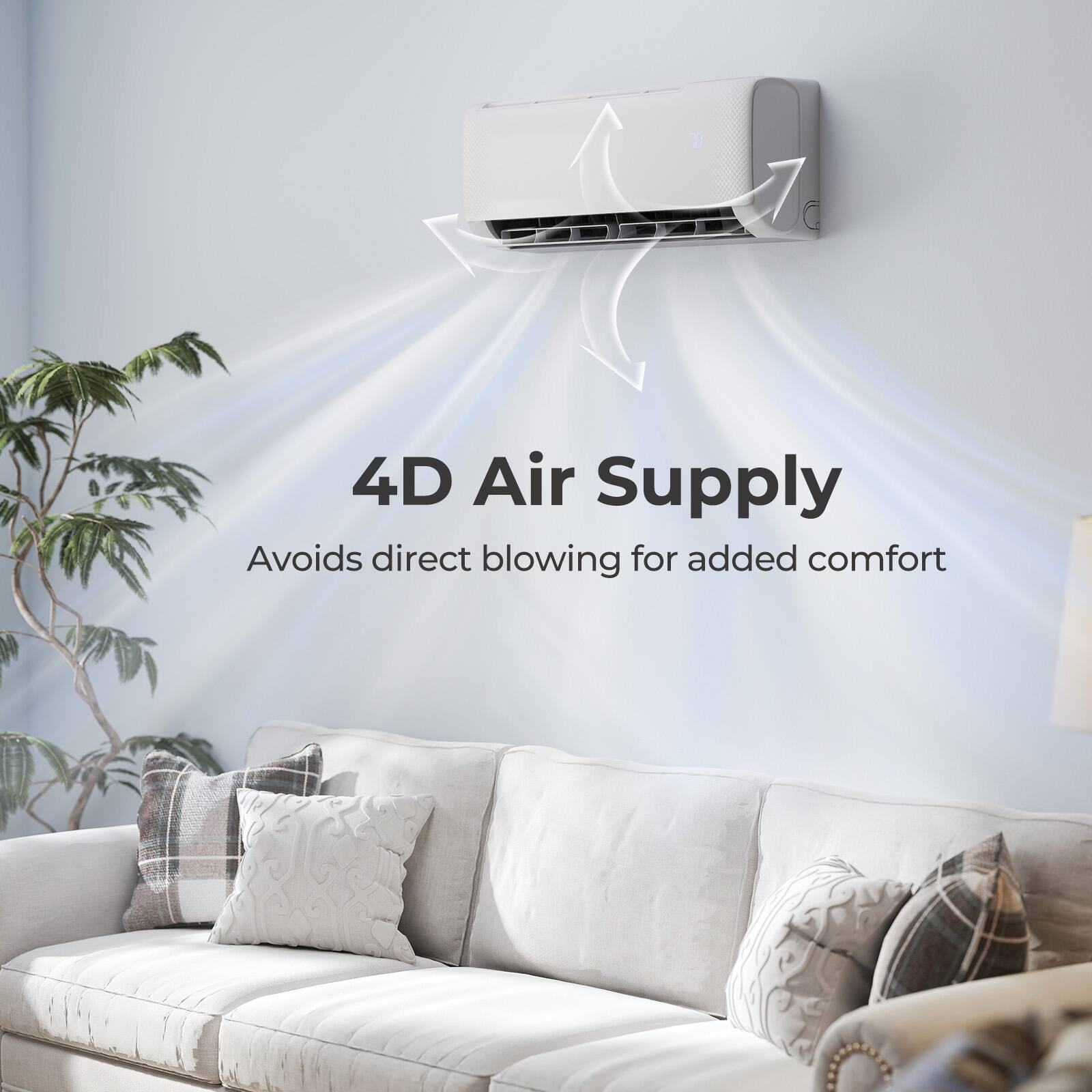 4D Air Supply  
Avoids direct blowing for added comfort