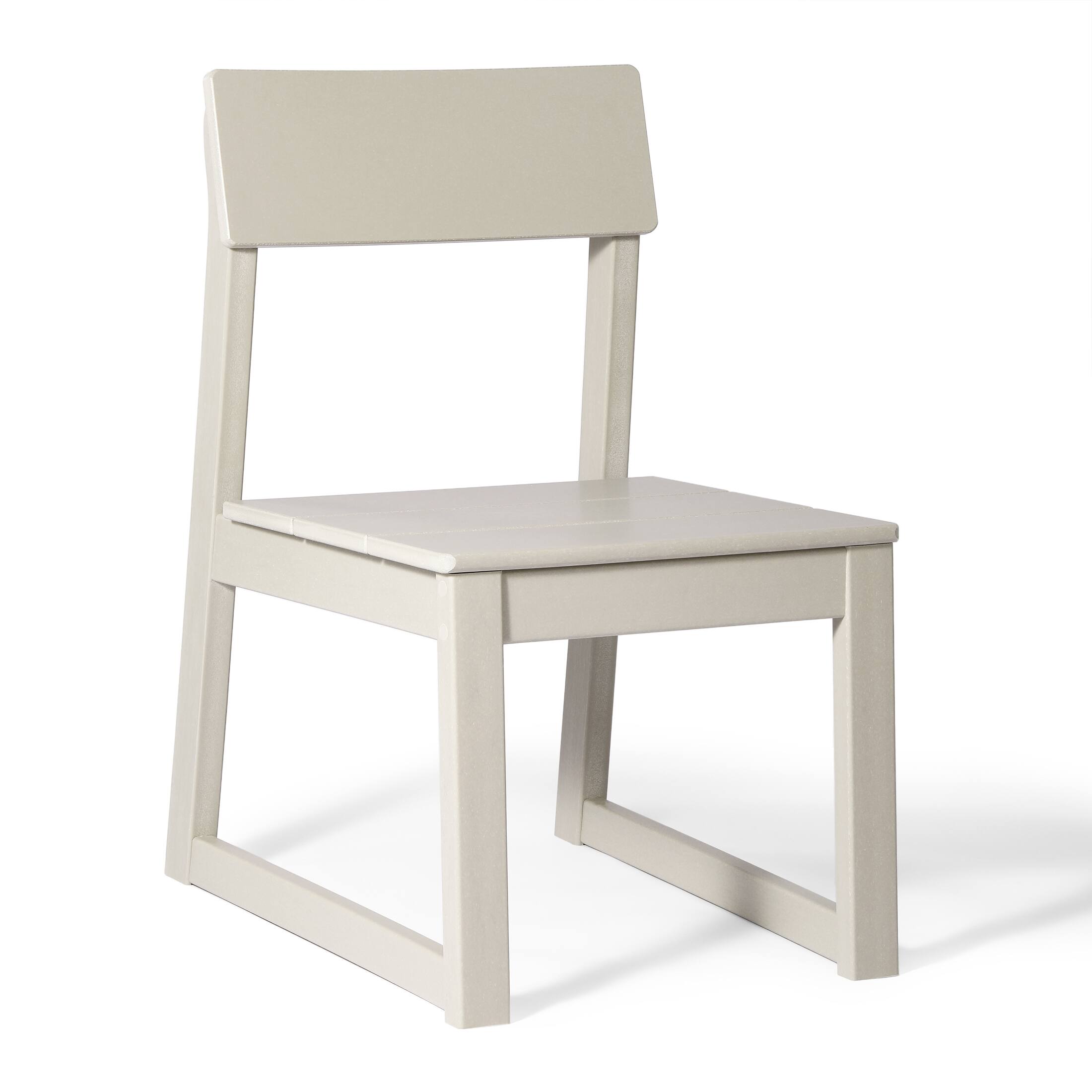 Left. WestinTrends - WestinTrends Paloma Modern HDPE Outdoor Armless Patio Dining Chairs (Set of 2) - Sand.