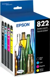 Epson - 822 DURABrite Ultra Ink Standard Capacity Black & Color Cartridge Combo Pack (T822120-BCS) - Black/Cyan/Magenta/Yellow - Front_Zoom