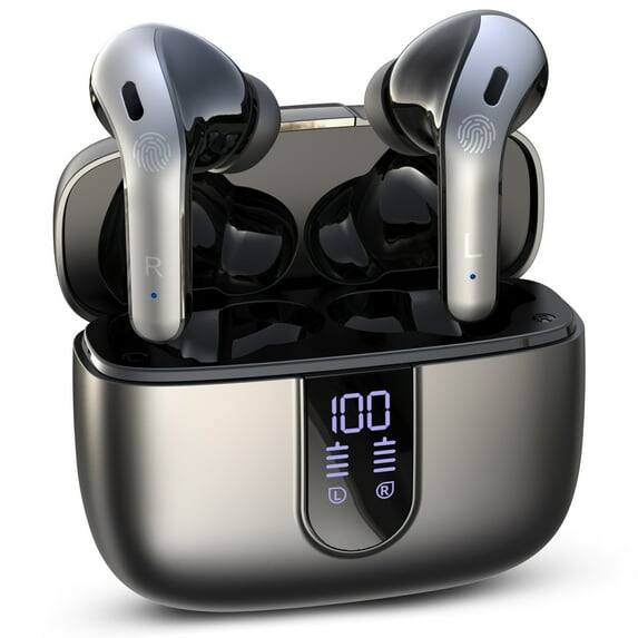 Front. VEAT00L - VEATOOL Earphones with Wireless Charging Case IPX7 Waterproof in-Ear Earbuds with Mic for TV Smart Phone Computer Laptop.