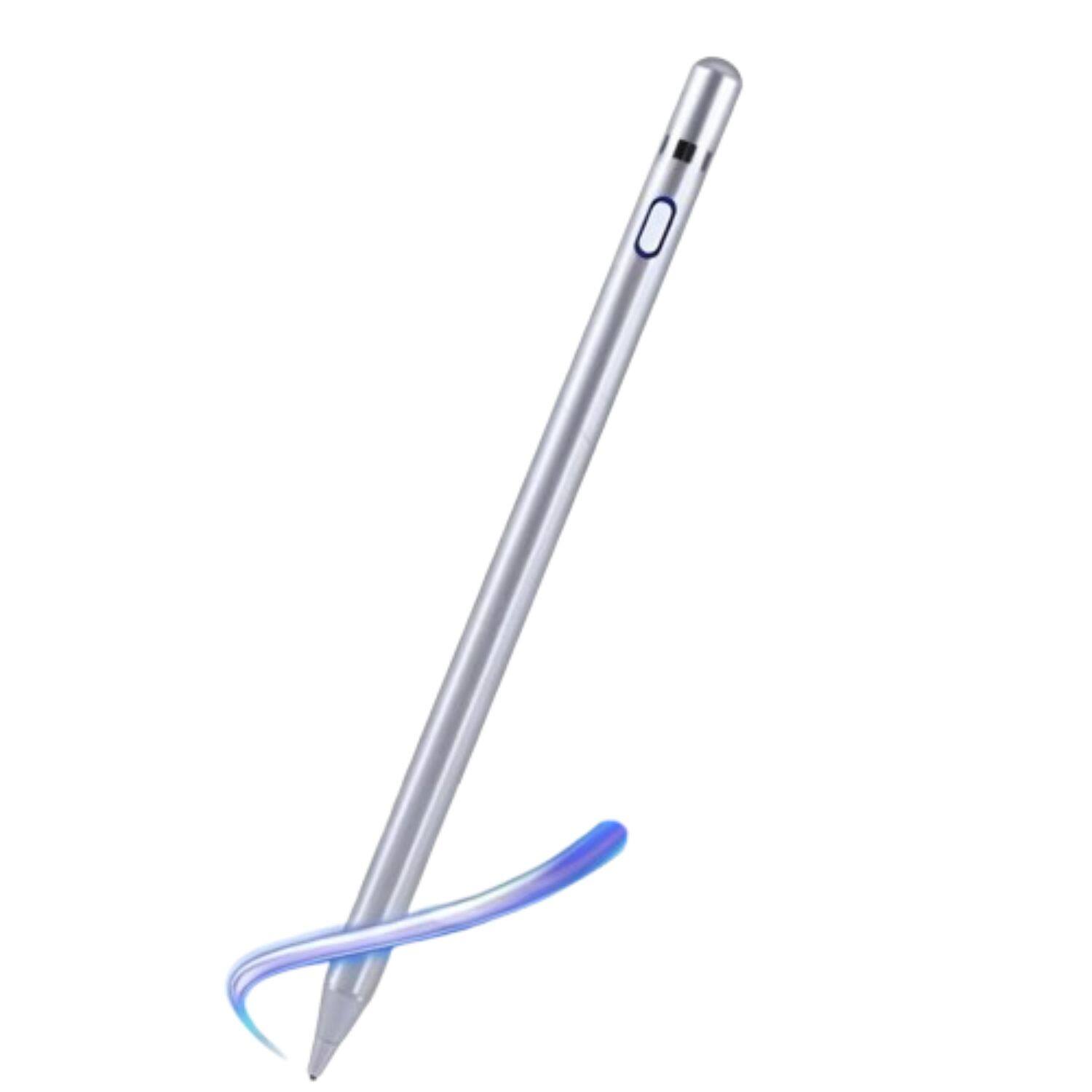 Stock Preferred - Universal Rechargeable Capacitive Touch Screen Stylus Pen for iPhone, iPad, Android, Tablet - Silver