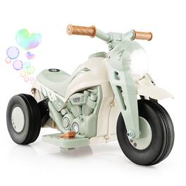Gymax - 6V Kids Bubble Car Electric Ride on Motorcycle w/ Music Button & LED Headlight - Beige