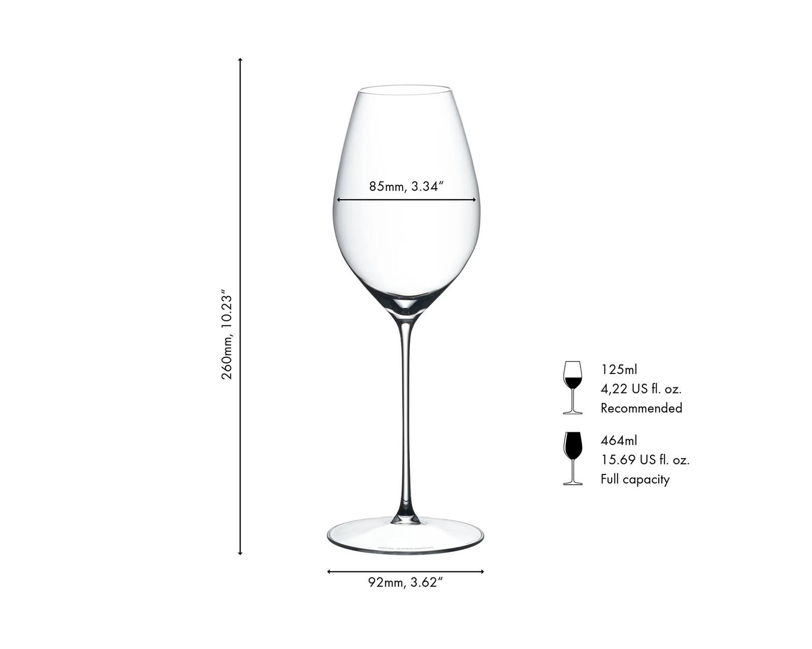 85mm, 3.34"  
10.23" 260mm,  
125ml 4.22 US fl. oz. Recommended  
464ml 15.69 US fl. oz. Full capacity  
92mm, 3.62"