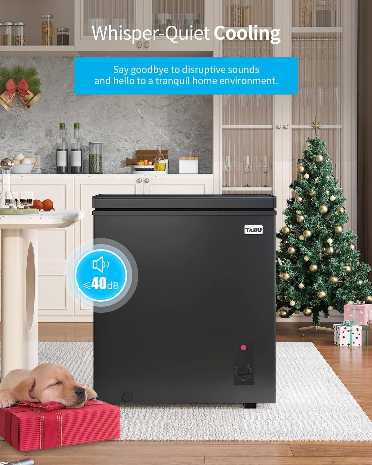 Alt View 6. Circus Cirle - 3.5 Cu Ft Chest Freezer with 7 Level Adjustable Thermostat, Removable Storage Basket (Black) - black.