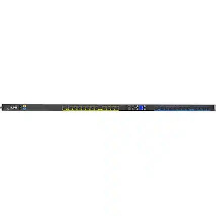Front. Eaton - Eaton Managed Rack PDU 2.88 kW max 120V 24A 0U 24 Outlet Single-Phase PDU - Switched - NEMA L5-30P - 24 x NEMA 5-20R - Black.