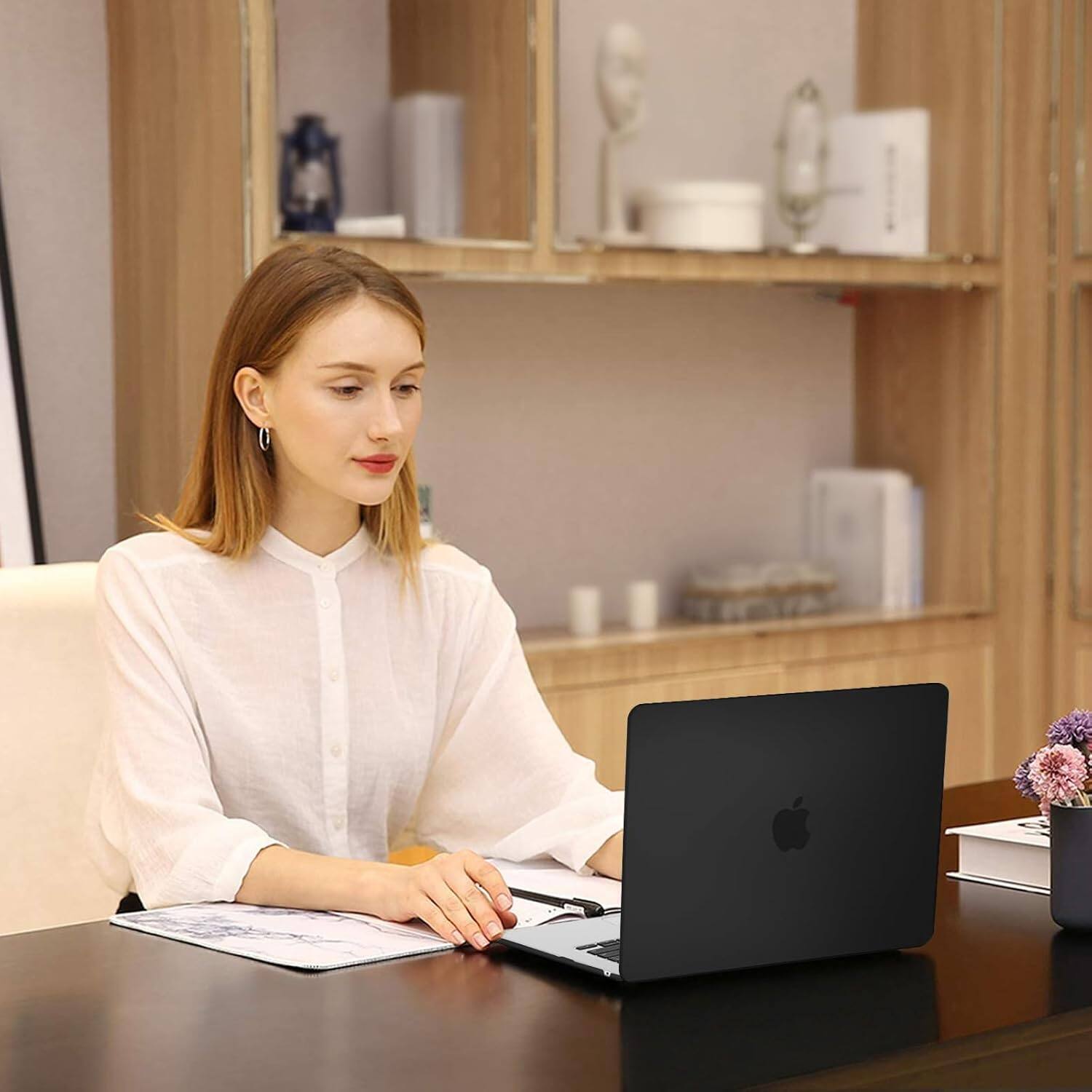 Alt View 2. mosiso - MacBook Air 15 inch Case for models A3448 A3241 A3114 A2941 (2023-2026) - Black.