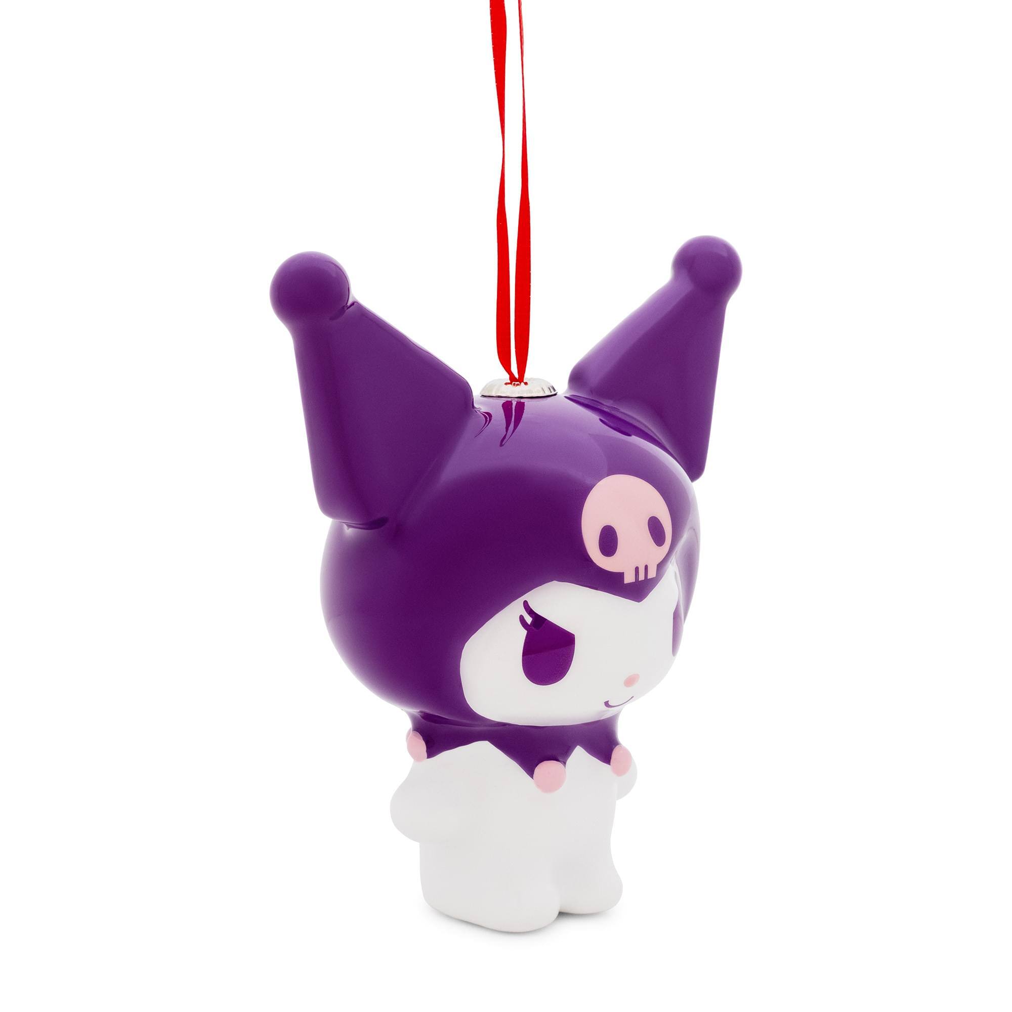 Alt View 1. Surreal Entertainment - Sanrio Kuromi 4-Inch Shatterproof Decoupage Ornament - Purple.