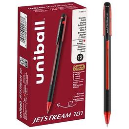 uni-ball - Jetsream 101 Ballpoint Pen, Medium Point, 1.0mm, Dozen - Red Ink