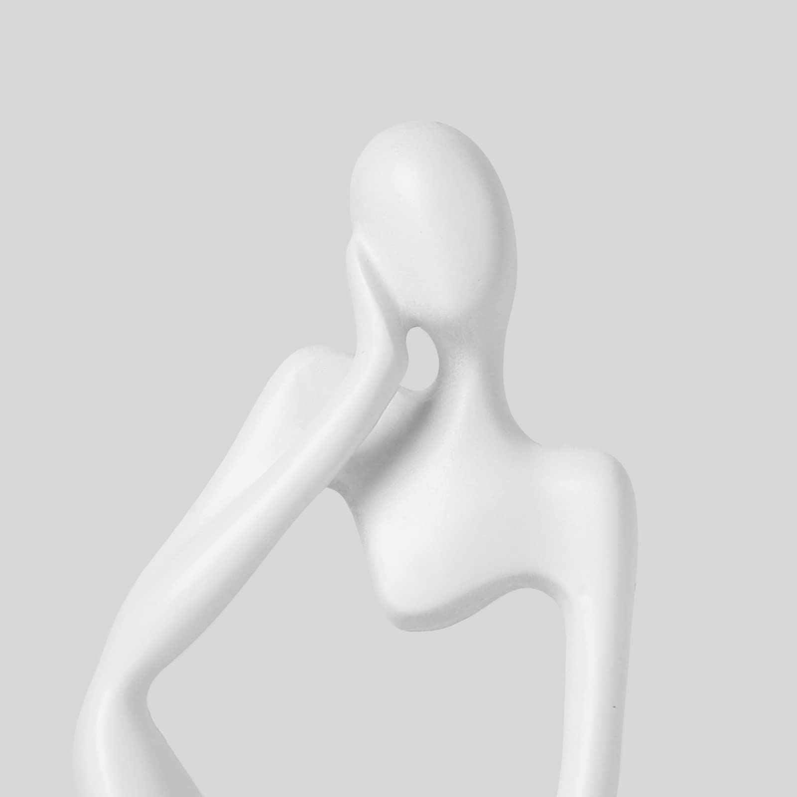 Alt View 7. Alchemy Casas - Decor Thinker Statue Abstract Art Sculpture Collectible Figurines For Home Living Room Office Shelf Decoration - White One Size.