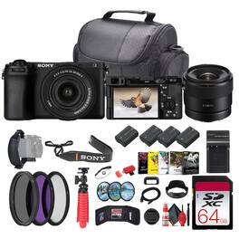 a6700 Mirrorless Vlogger Camera With 16-50mm II Lens + Sony 11mm f/1.8 Lens + More - Bundle