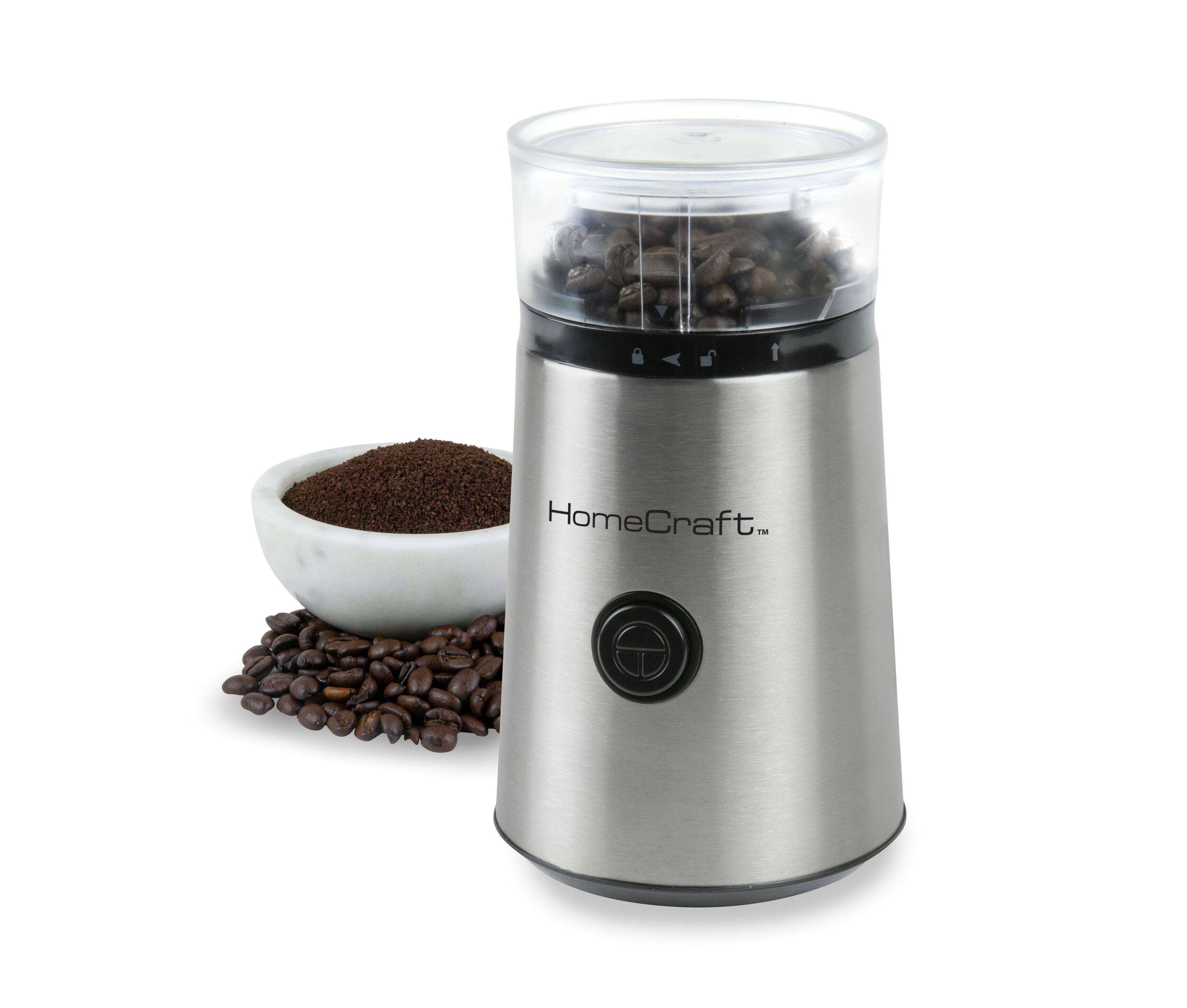 Angle. HomeCraft - Stainless Steel Coffee Grinder - Stainless Steel.