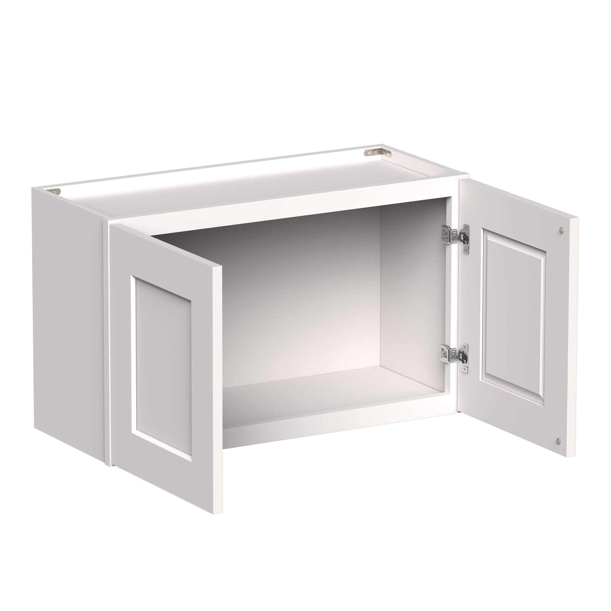 Angle. Boyel Living - 30-in W x 18-in H x 12-in D Shaker RTA Kitchen Wall Cabinet with Soft-Close - White Shaker.
