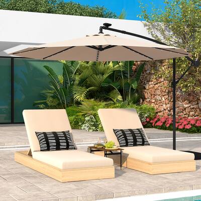 Gymax 10 ft Patio Offset Umbrella w/ Solar Lights Deck Umbrella w/ Easy Tilt Adjustment Tan GYM07033 - Best Buy Gymax 10 ft Patio Offset Umbrella w/ Solar Lights Deck Umbrella w/ Easy Tilt Adjustment Tan GYM07033 - Best Buy