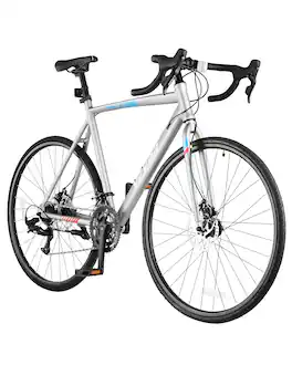 VEVOR - Road Bike, 700C Wheels Racing Bike, L-TWOO 14 Speeds Drivetrain City Commuter Road Bicycle, Urban Adult Sport Bike - Gray