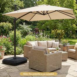 Mondawe - Cantilever Offset Umbrella Base with Wheels for Backyard Poolside - Black
