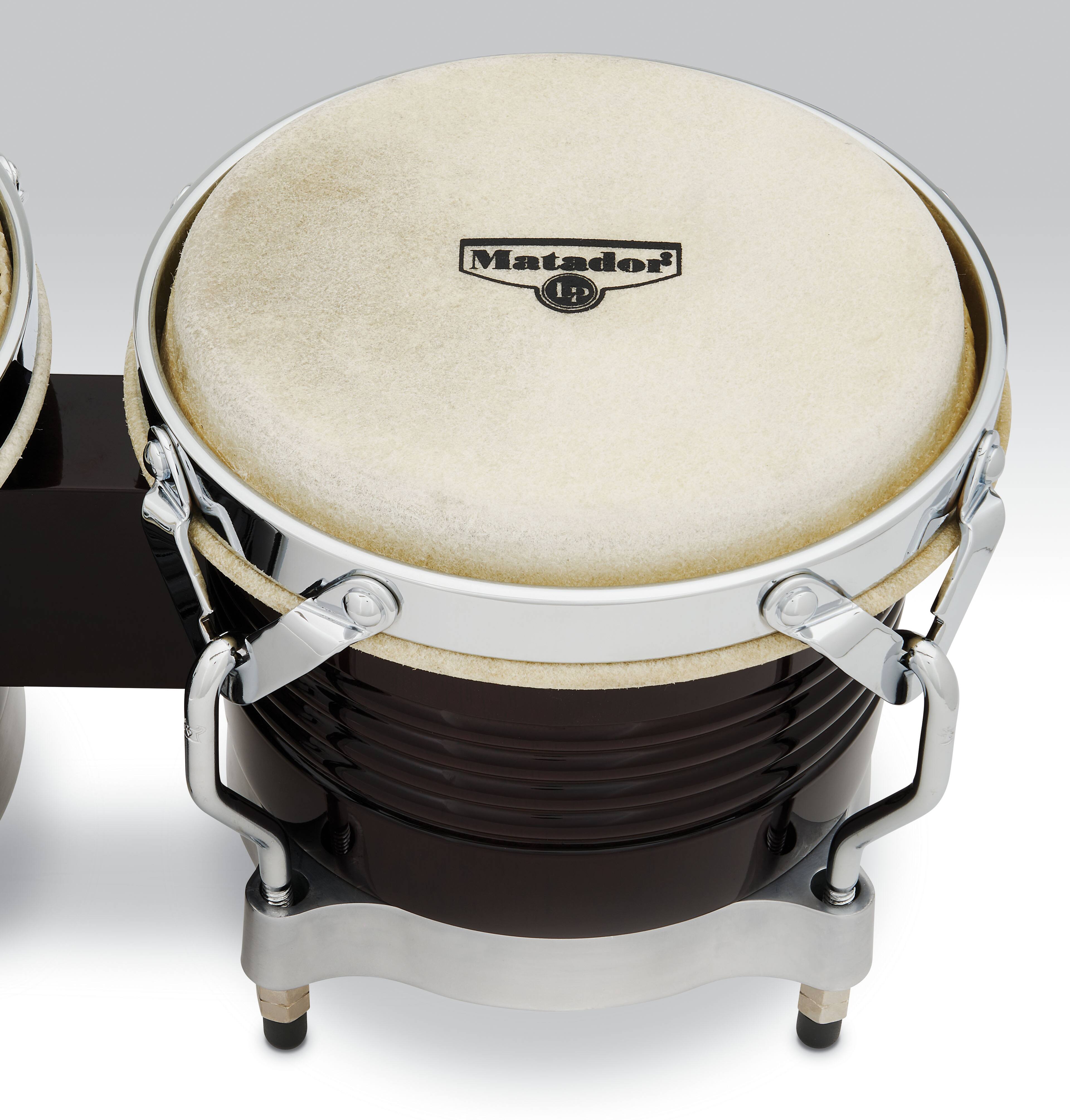 Latin Percussion 7.25 and 8.625 Inch Bongo Drums Dark Brown Finish