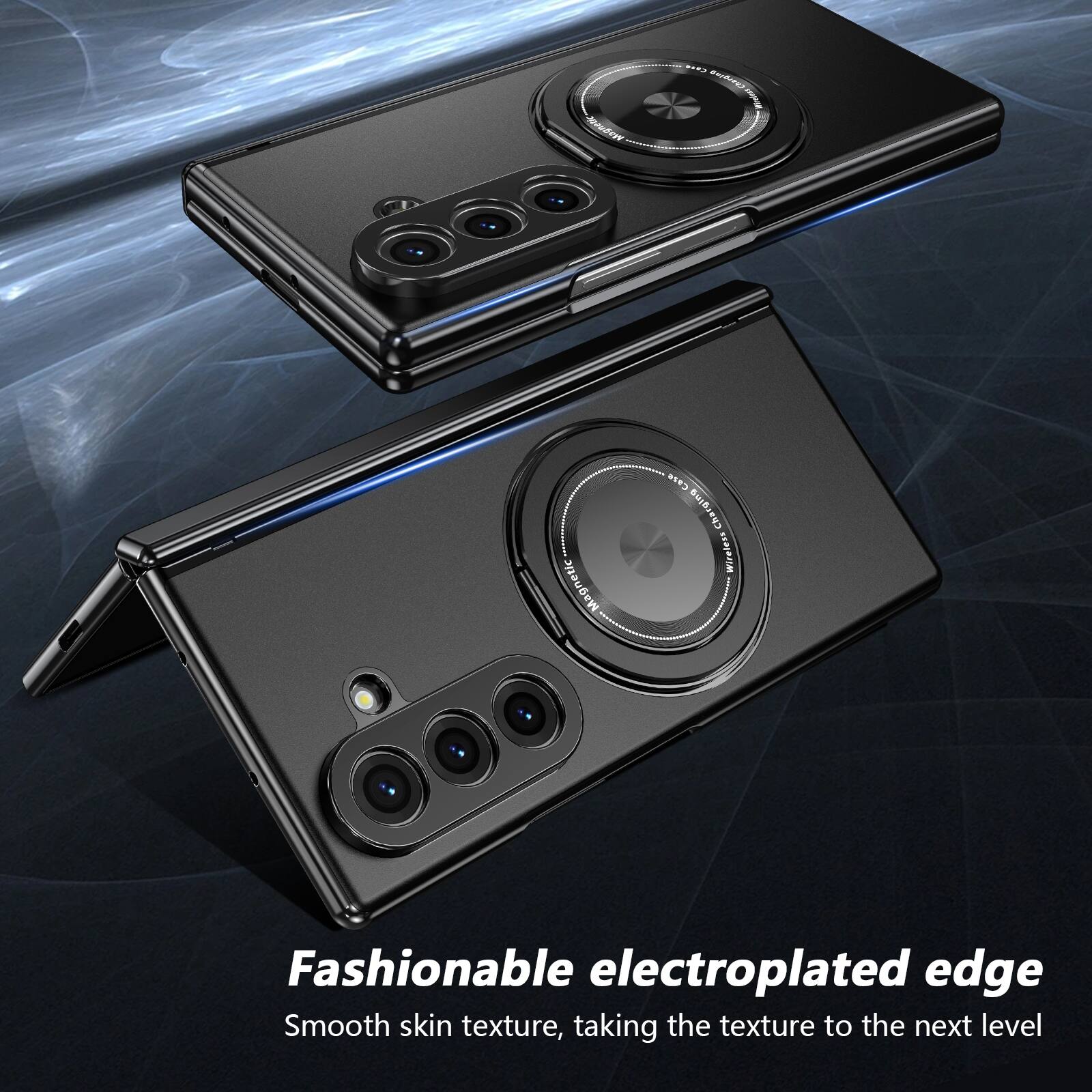 Magnetic C*Fe Charging I Cha Wireless  
Fashionable electroplated edge  
Smooth skin texture, taking the texture to the next level