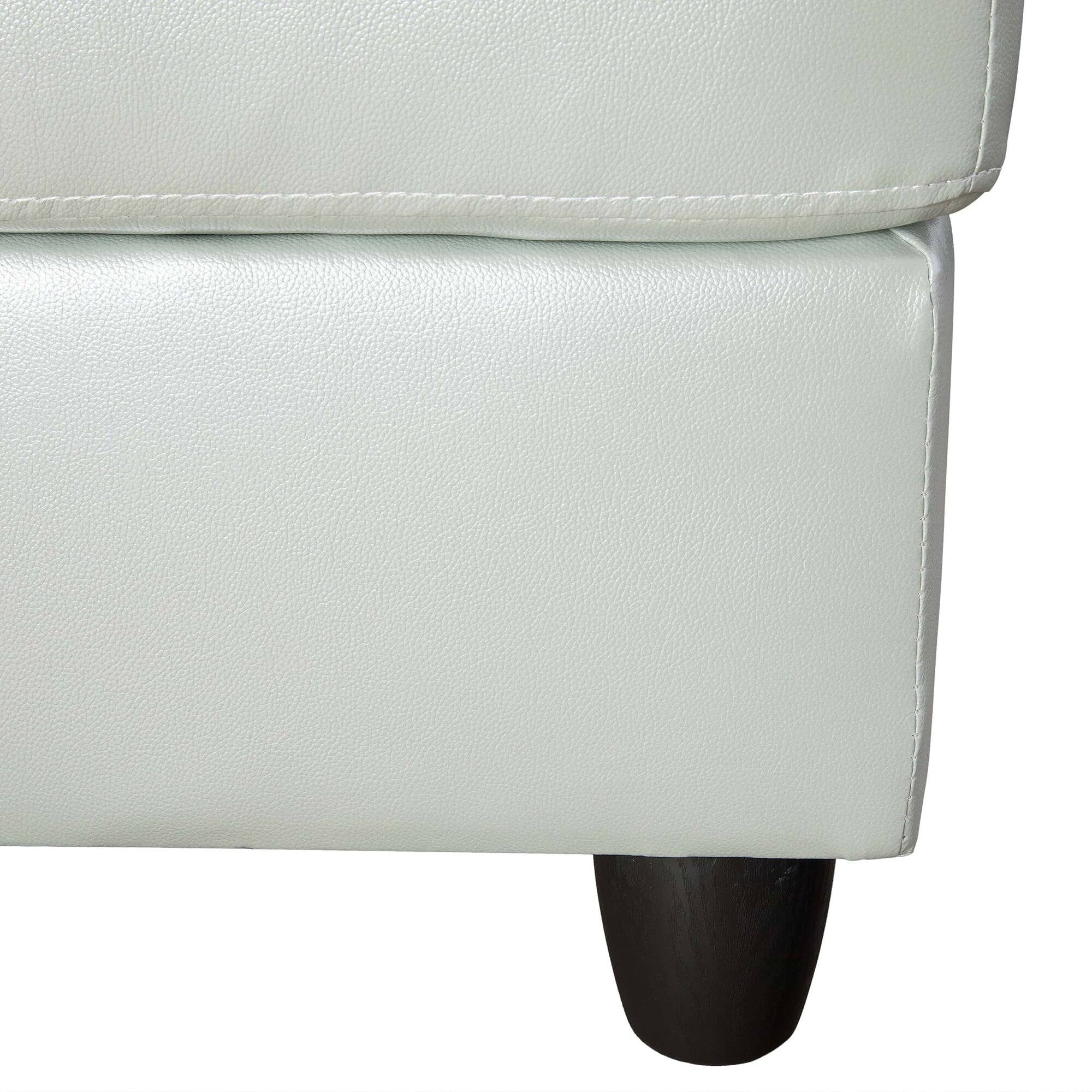 Boyel Living Premium Semi PU Upholstered Sofa Solid Wood Frame Double ...